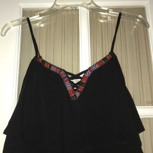 Jolt black romper w/ embroidered neckline size XS